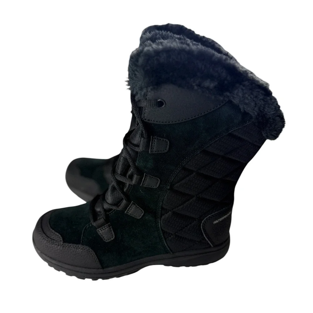 Columbia Ice Maiden II Wide Black Waterproof Snow Boots Womens 7W BK1581-014 NEW